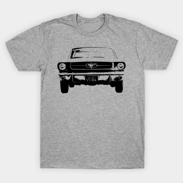 Mustang I Fastback 1964 Sketch Black T-Shirt by CharlieCreator